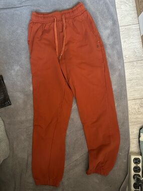 Rust Orange Drawstring Jogger Pants